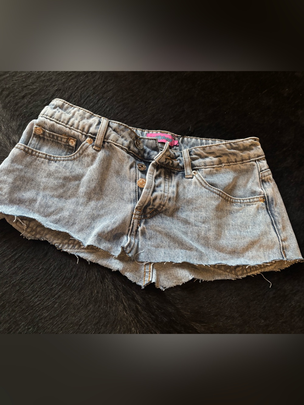 Edikted Denim Cutoff Skirt in Light Blue